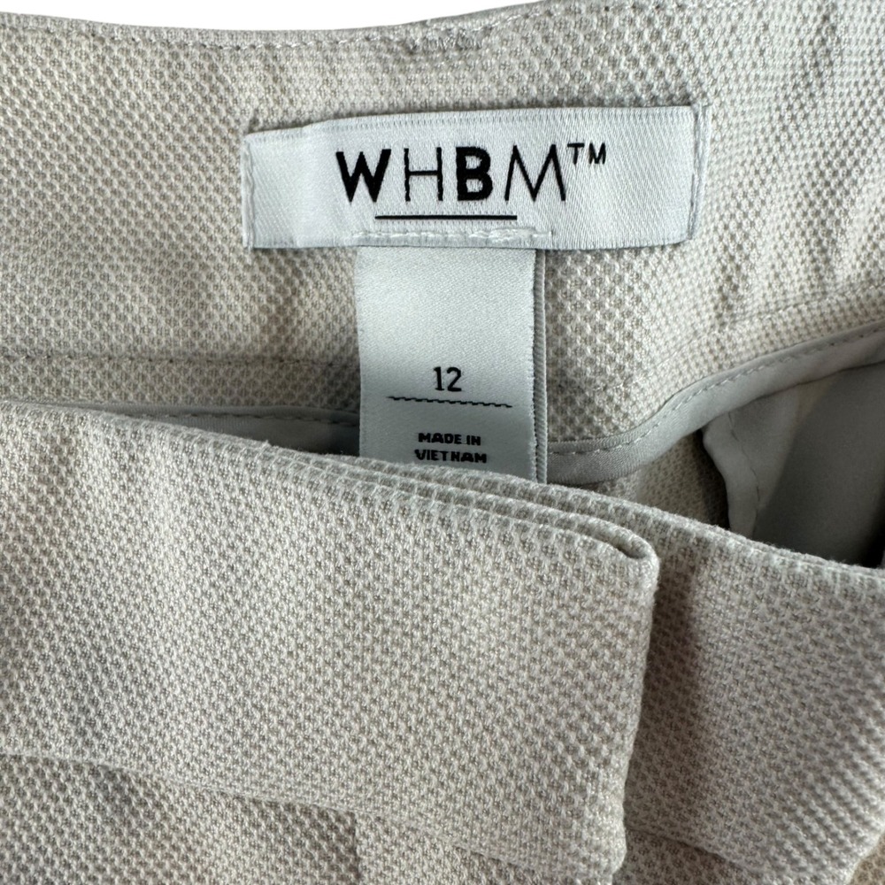 White House Black Market WHBM Cream Textured Ankle Dress Pants 12 Professional - Picture 6 of 7